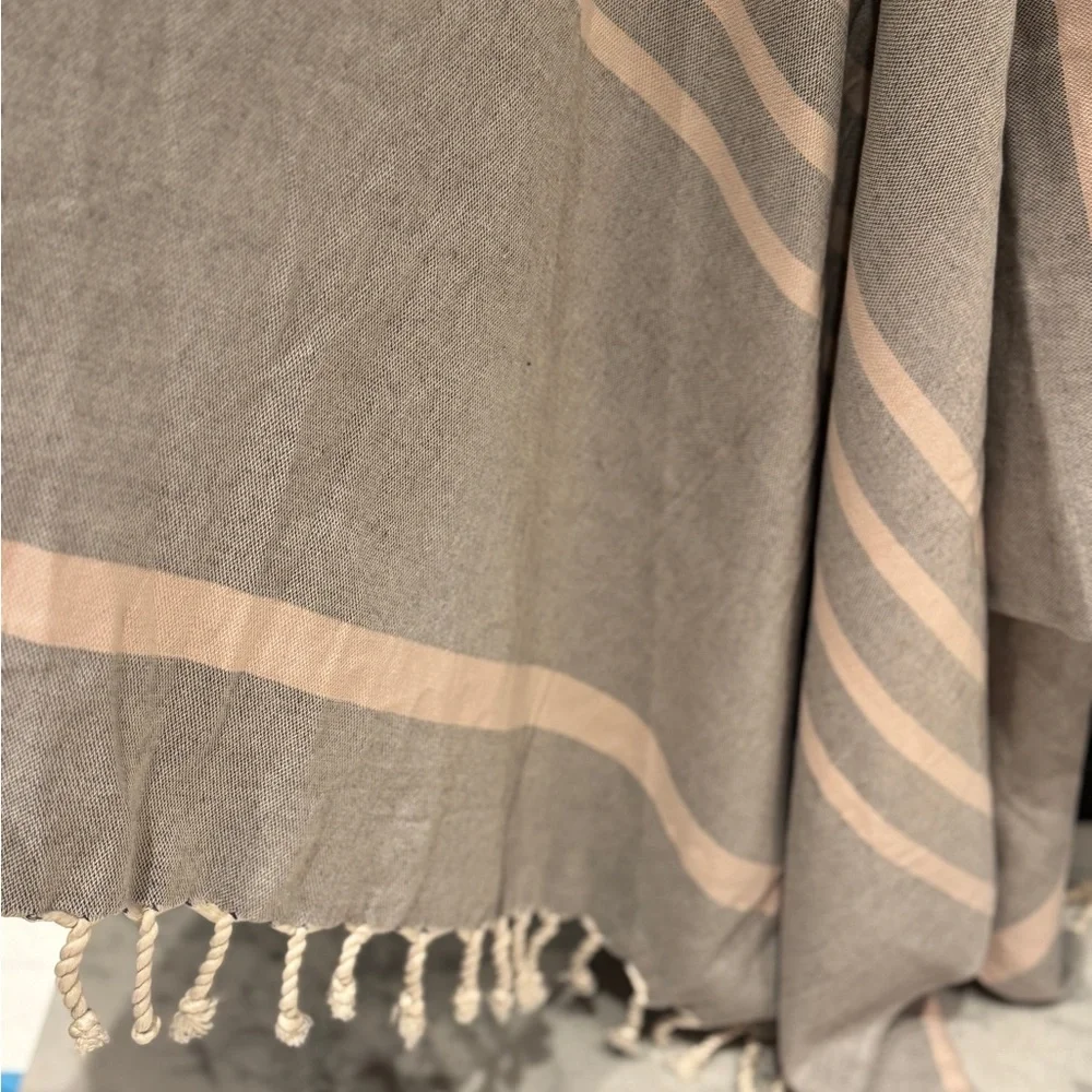 Light Blue & Pink Stripe Oversized Turkish Beach Towel